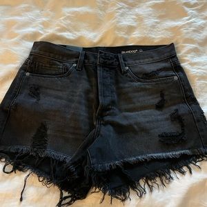 Mid rise black jean shorts